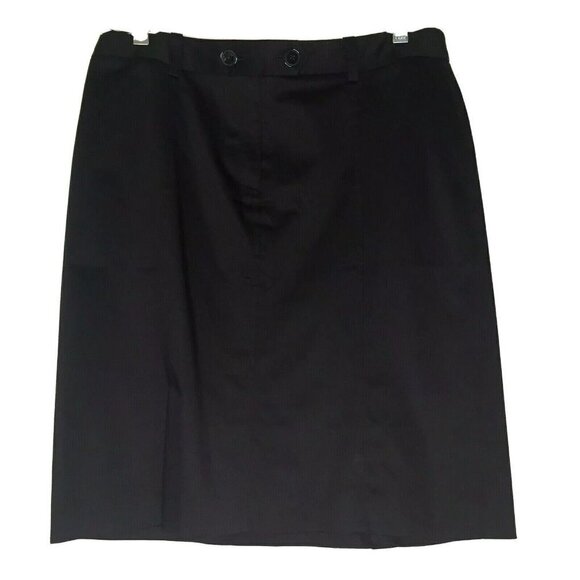 AK Anne Klein Knee Skirt Womens size 8 Straight Stretch Black MSRP $99 - Picture 2 of 6